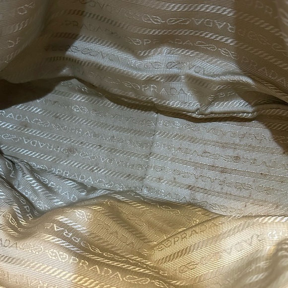 Prada Vitello Drive Bowling Bag Perforated Cream Tan Leather Bag - Picture 9 of 16